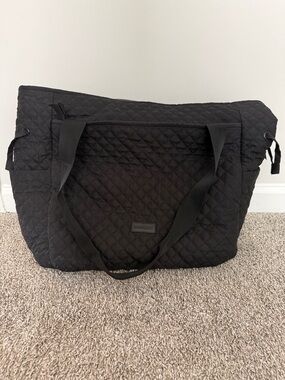 BagSmart Quilted Black Tote Bag - Spacious Everyday Carry